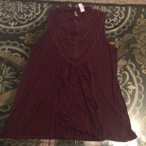 Burgundy top